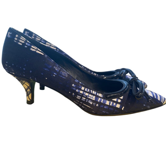 Prada Satin Printed Pumps with Kitten Heels - Size 6