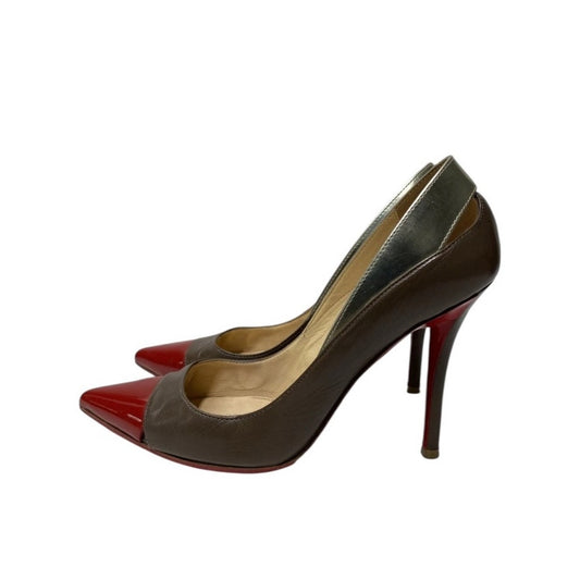 RARE Louboutin Red & Brown Pumps Size 35 (5)