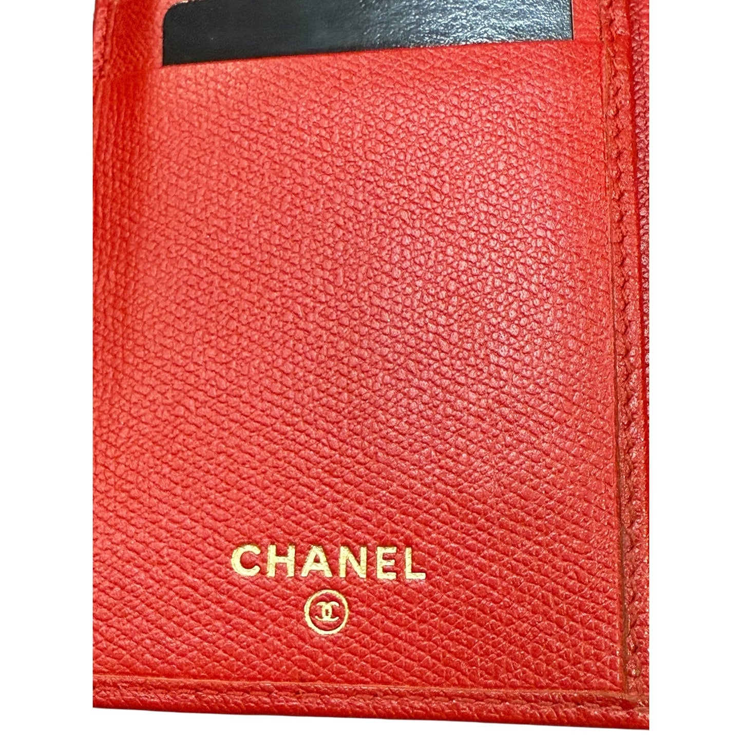 Chanel Red Caviar Long Flap Wallet